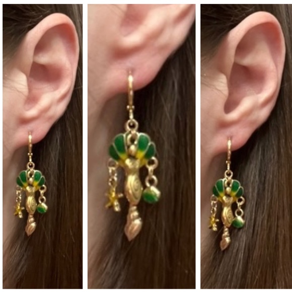 “Birth of Venus" Aphrodite Greek Mythology Goddess Handmade Earrings Seashells - Picture 3 of 14